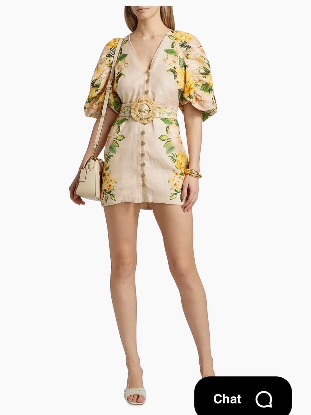 FARM Rio Cream Mini Dress with Yellow & Green Floral Print - Picture 6 of 6